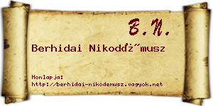 Berhidai Nikodémusz névjegykártya